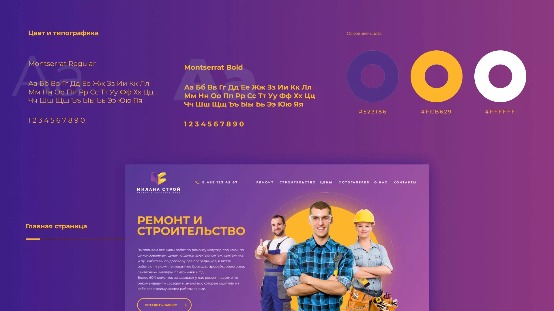 Разработка сайта строительной компании «Милана-Строй» в Белореченске