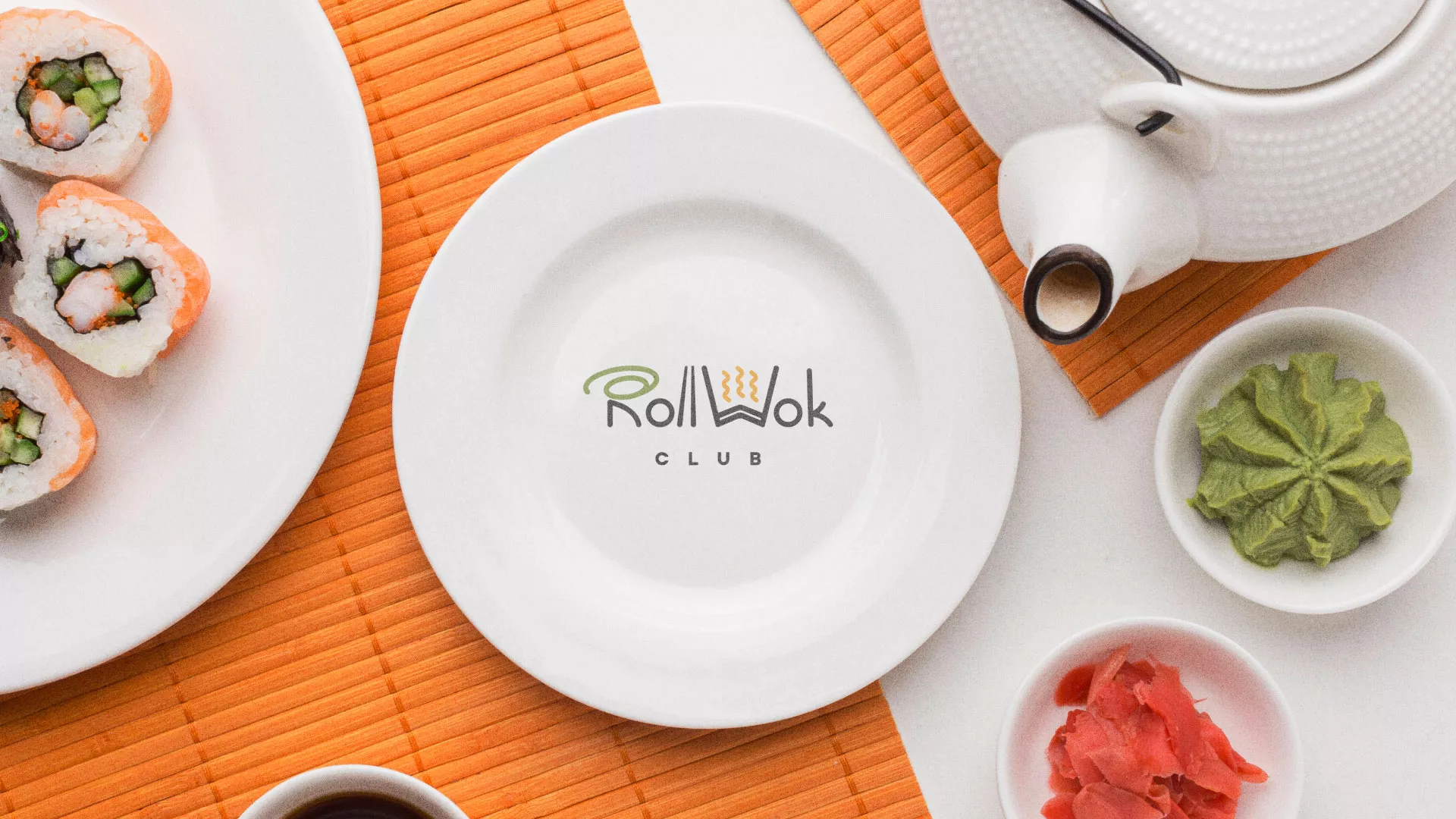 Разработка логотипа и фирменного стиля в Белореченске для суши-бара «Roll Wok Club» Разработка логотипа и фирменного стиля в Белореченске для суши-бара «Roll Wok Club»